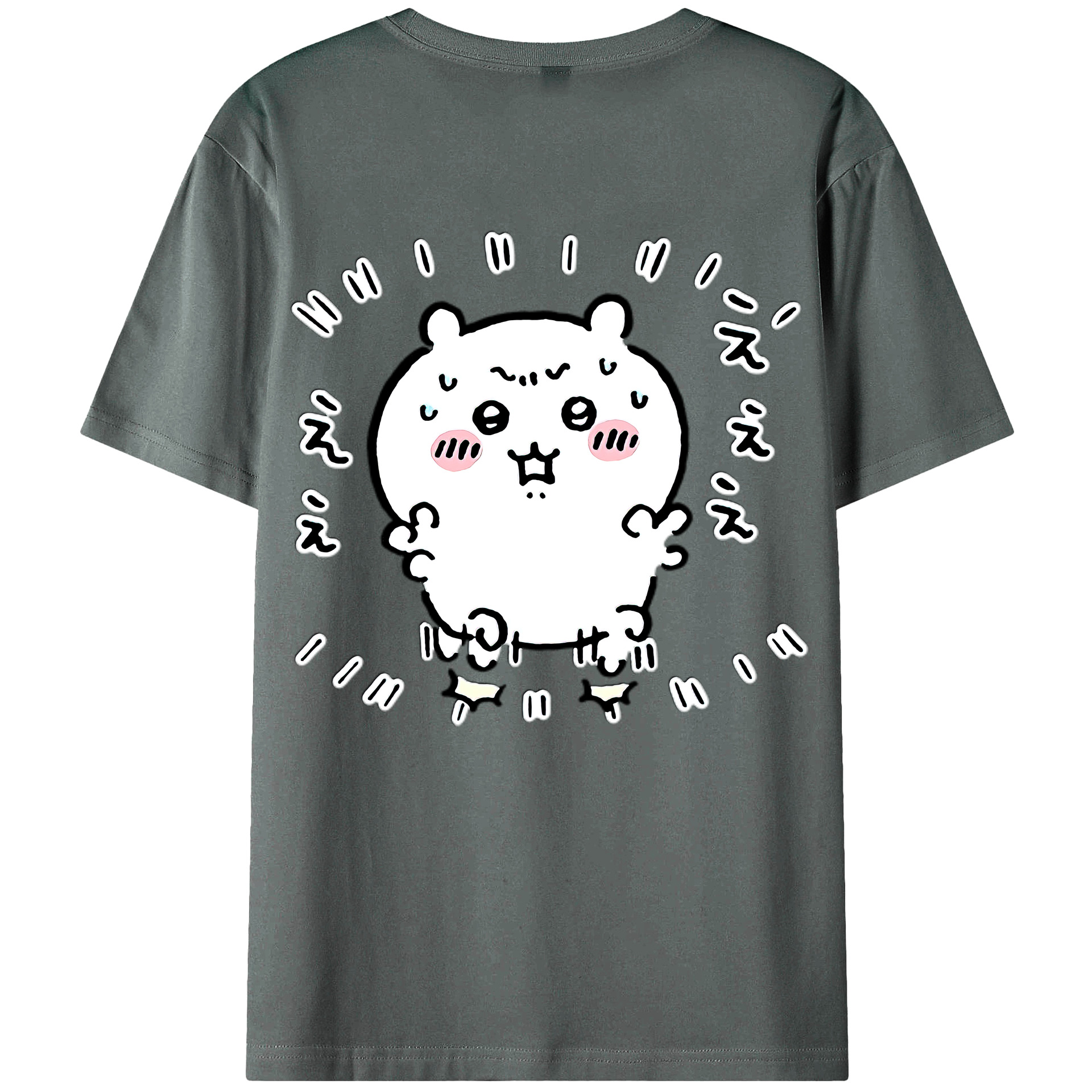 （画像用） ちいかわ ちいかわ Chii-kawa chiikawa 綿100％ メンズ半袖Tシャツ（バックプリント） 通気性